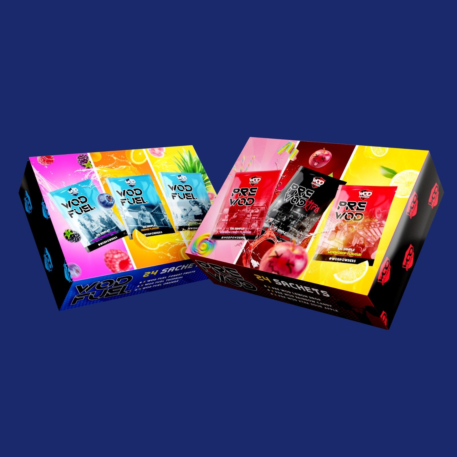 Powder Sachet Box NEW PRE WOD and WOD FUEL Sachet Boxes! – WOD Powders