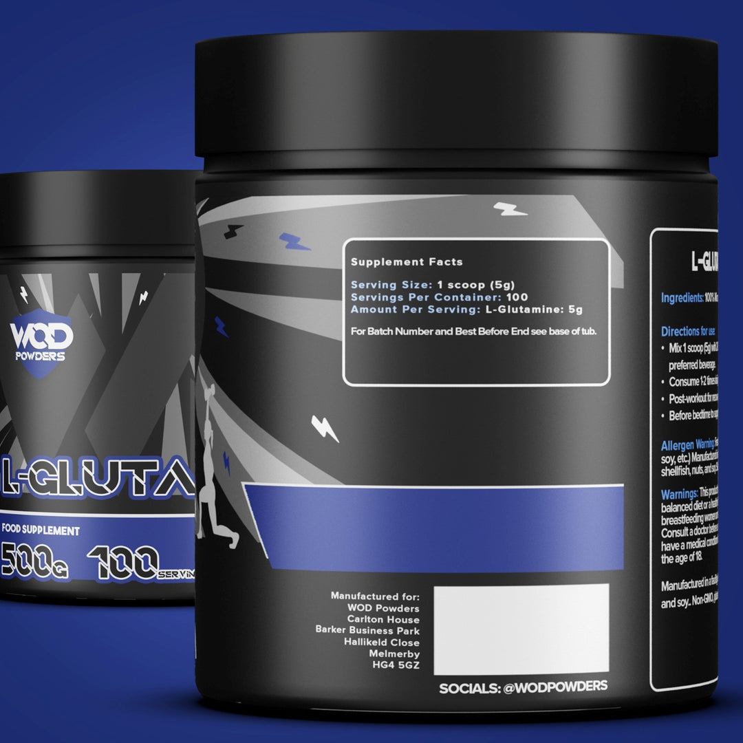 L-GLUTAMINE - Micronized Glutamine Powder - Unflavoured 500g WOD Powders L-GLUTAMINE - Micronized Glutamine Powder - Unflavoured 500g WOD Powders