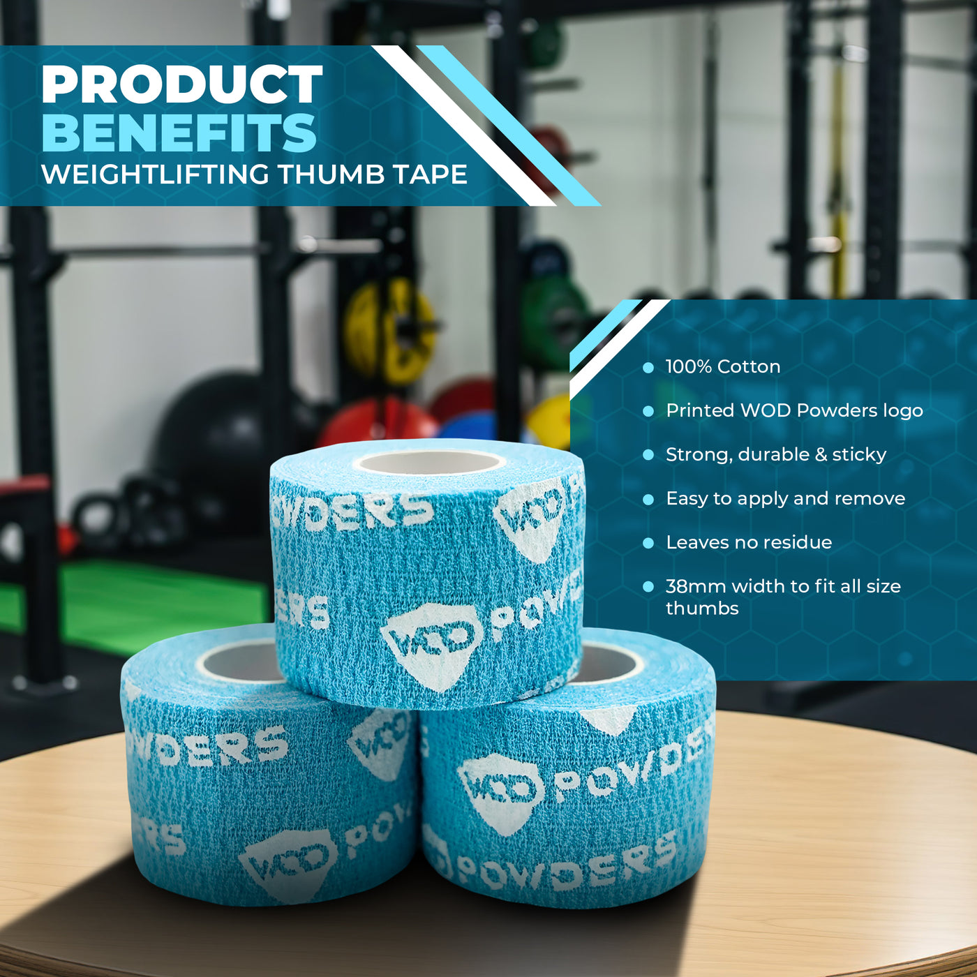 WOD Powders® Weightlifting Thumb Tape