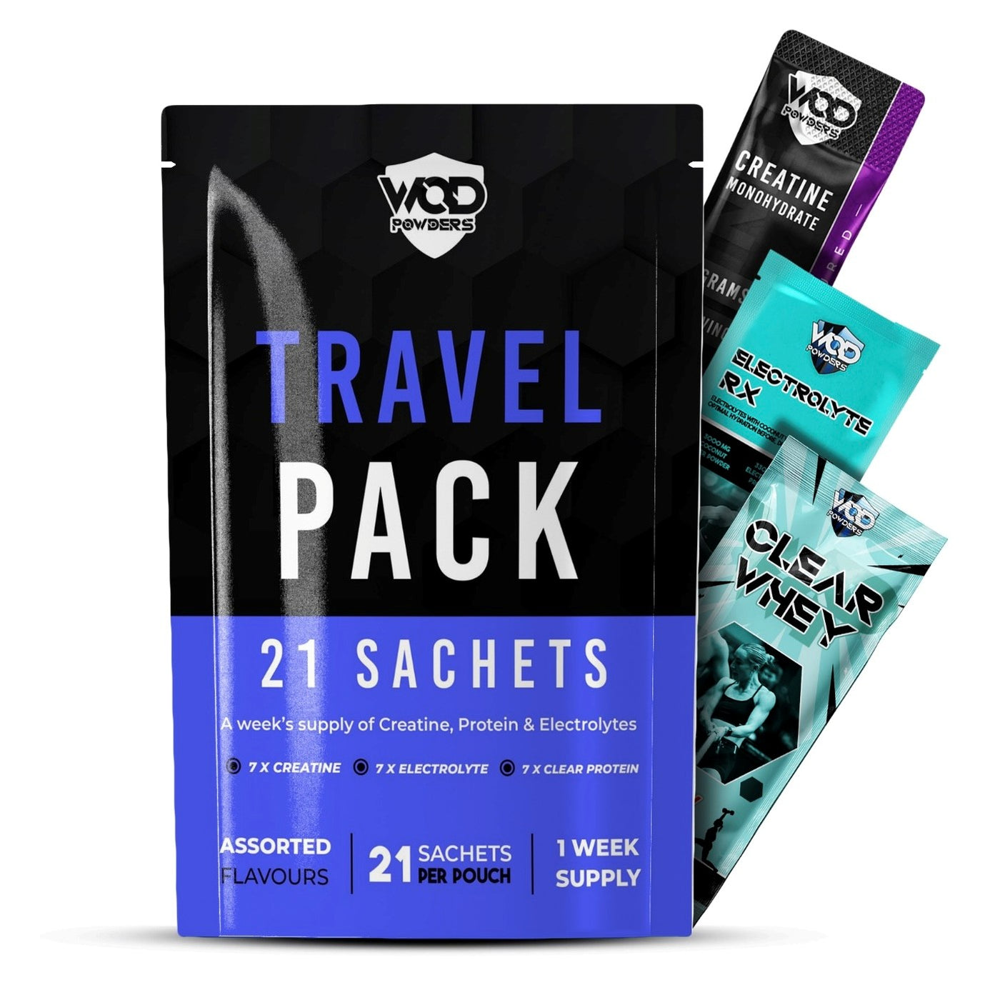 Travel Pack | Creatine, Electrolytes & Clear Whey - 21 Sachets – WOD ...